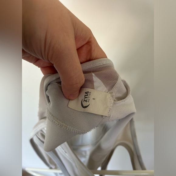 ZYIA Active Sports Bra Womens All Star One More Rep Mesh High Neck White Small - Picture 5 of 5